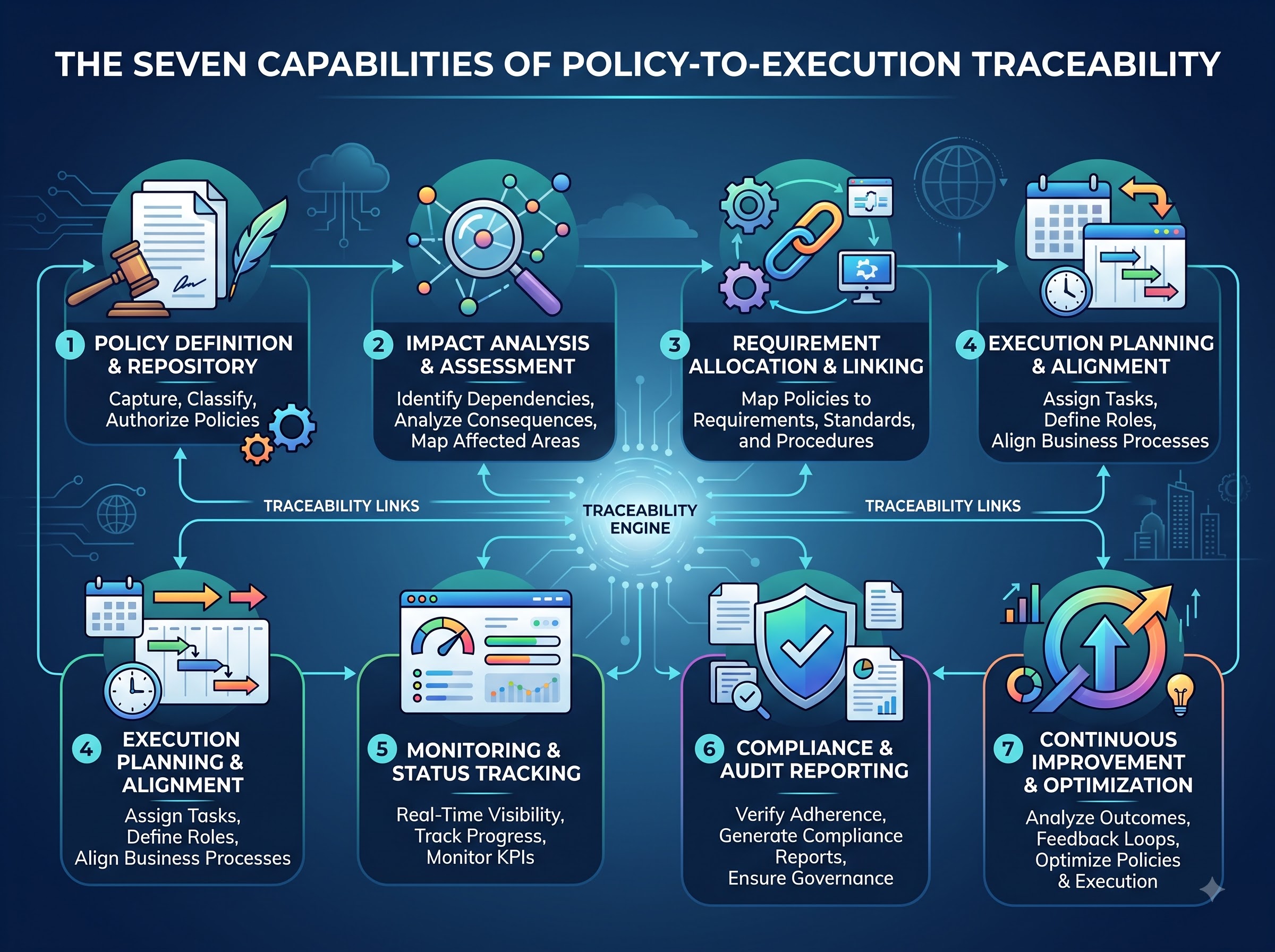 The Seven Capabilities of Policy-to-Execution Traceability