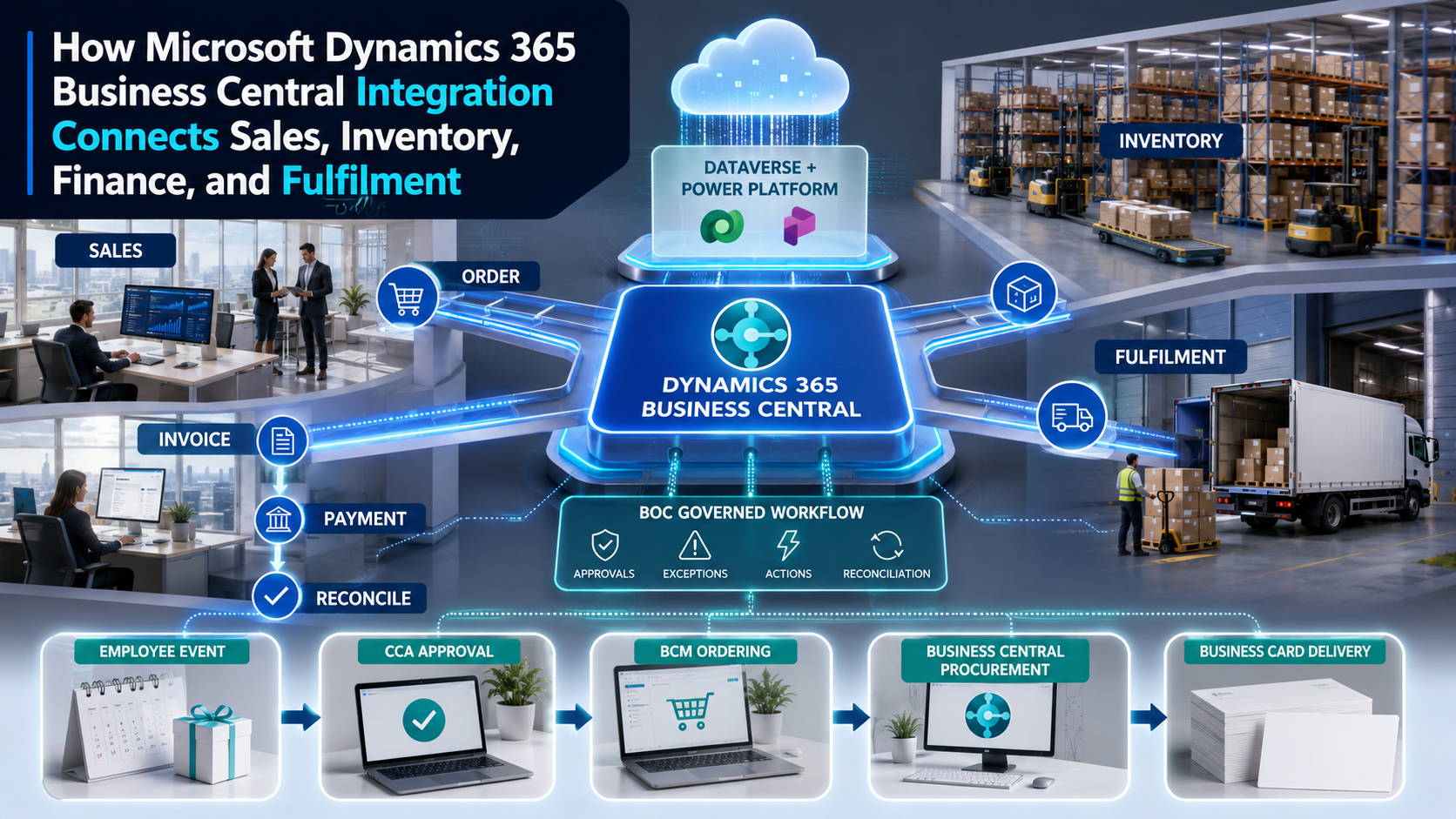 How Microsoft Dynamics 365 Business Central Integration Connects Sales, Inventory, Finance, and Fulfilment