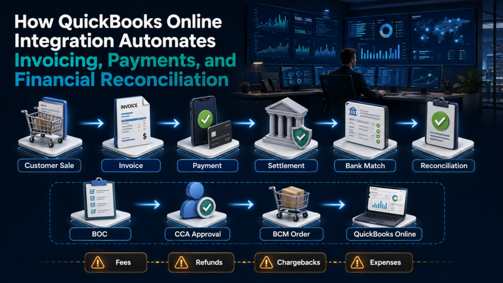 How QuickBooks Online Integration Automates Invoicing, Payments, and Financial Reconciliation