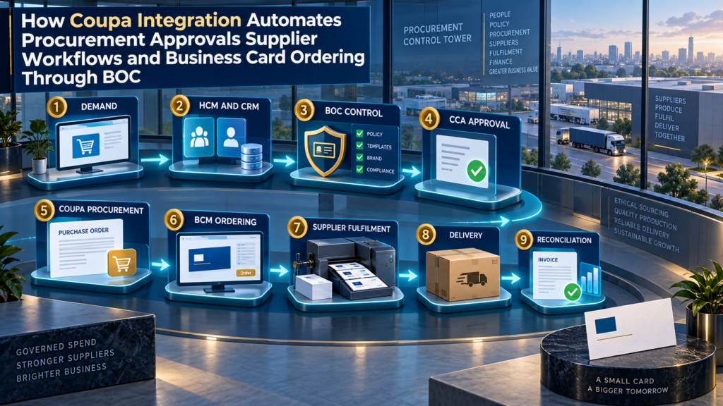 How Coupa Integration Automates Procurement Approvals, Supplier Workflows, and Business Card Ordering Through BOC