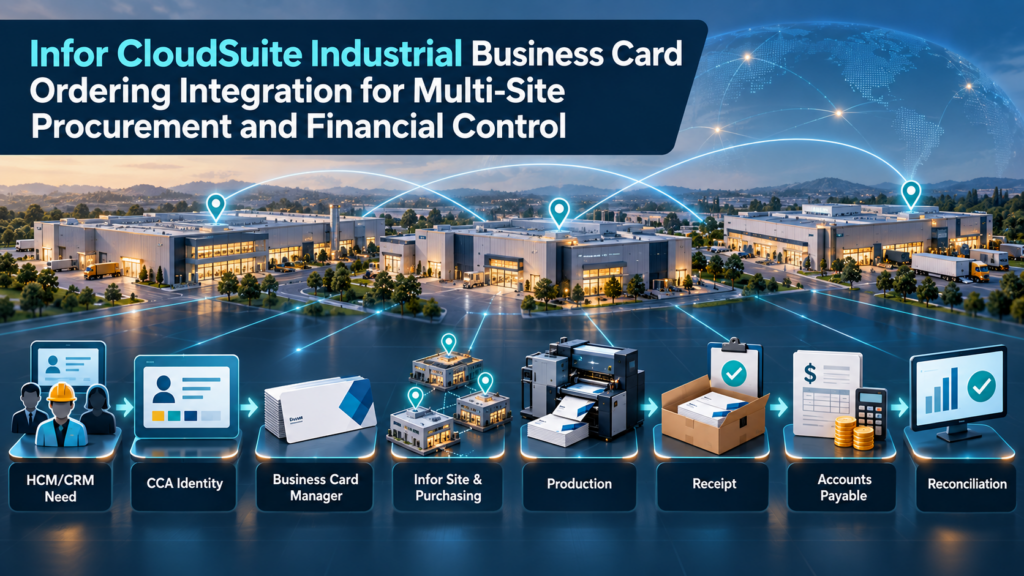 Infor CloudSuite Industrial Business Card Ordering Integration For Multi-Site Procurement and Financial Control
