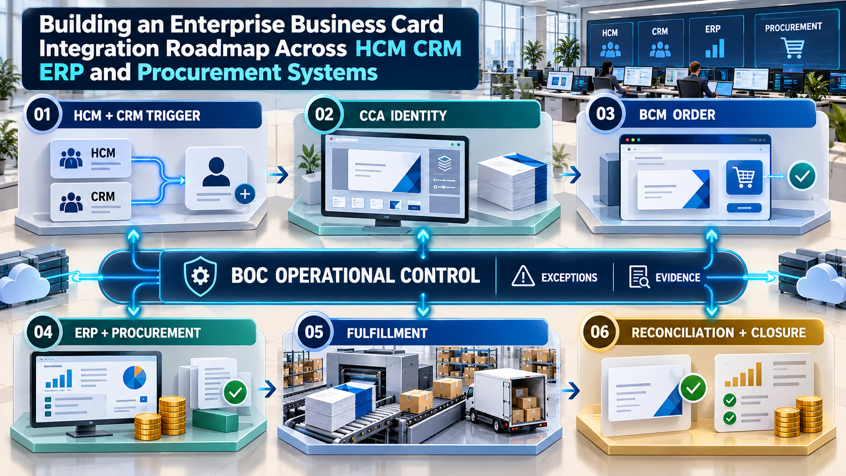 Building an Enterprise Business Card Integration Roadmap Across HCM CRM ERP and Procurement Systems
