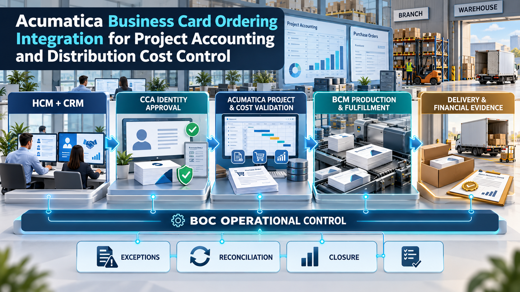 Acumatica Business Card Ordering Integration For Project Accounting and Distribution Cost Control