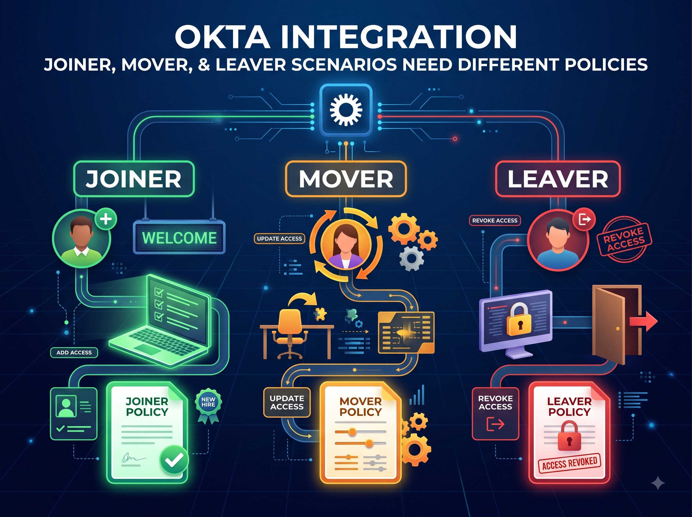 Joiner, Mover, and Leaver Scenarios Need Different Policies